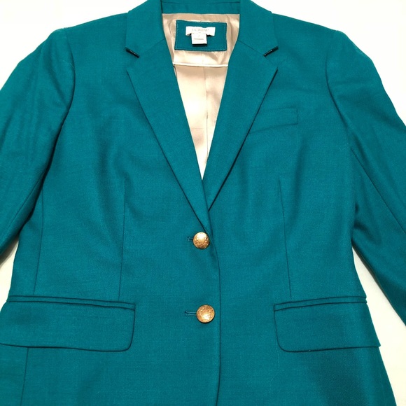 J. Crew Factory Teal Wool Blazer - Picture 2 of 2